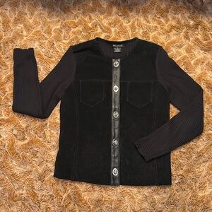 ESCAPADE BLACK JACKET WITH BUTTON DETAIL SIZE M